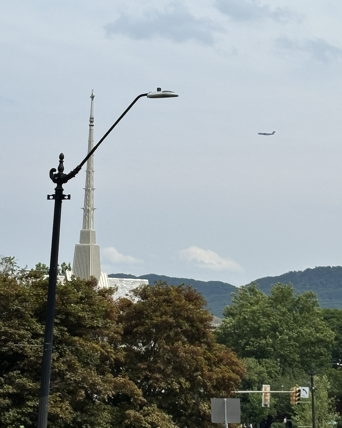 plane over main street