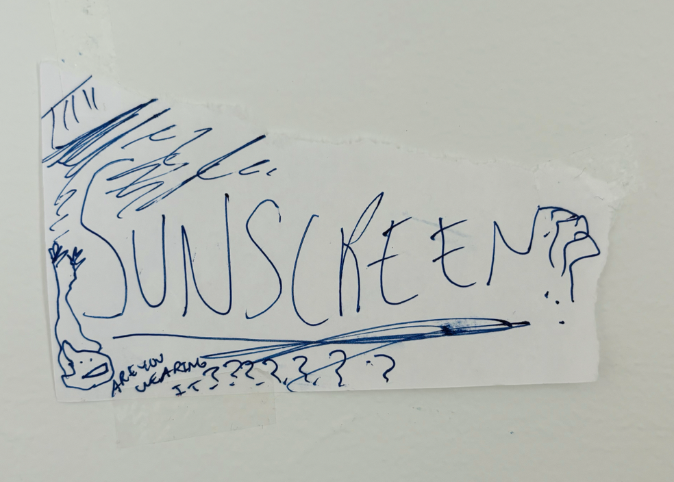 Doodle which says are you wearing sunscreen