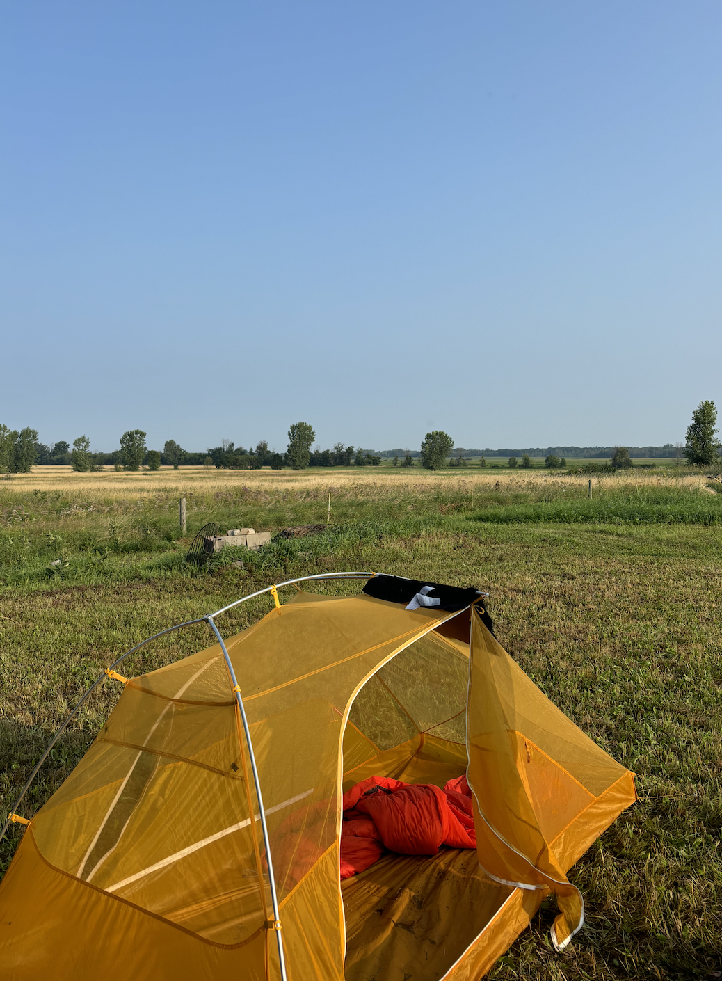 tent in an open field