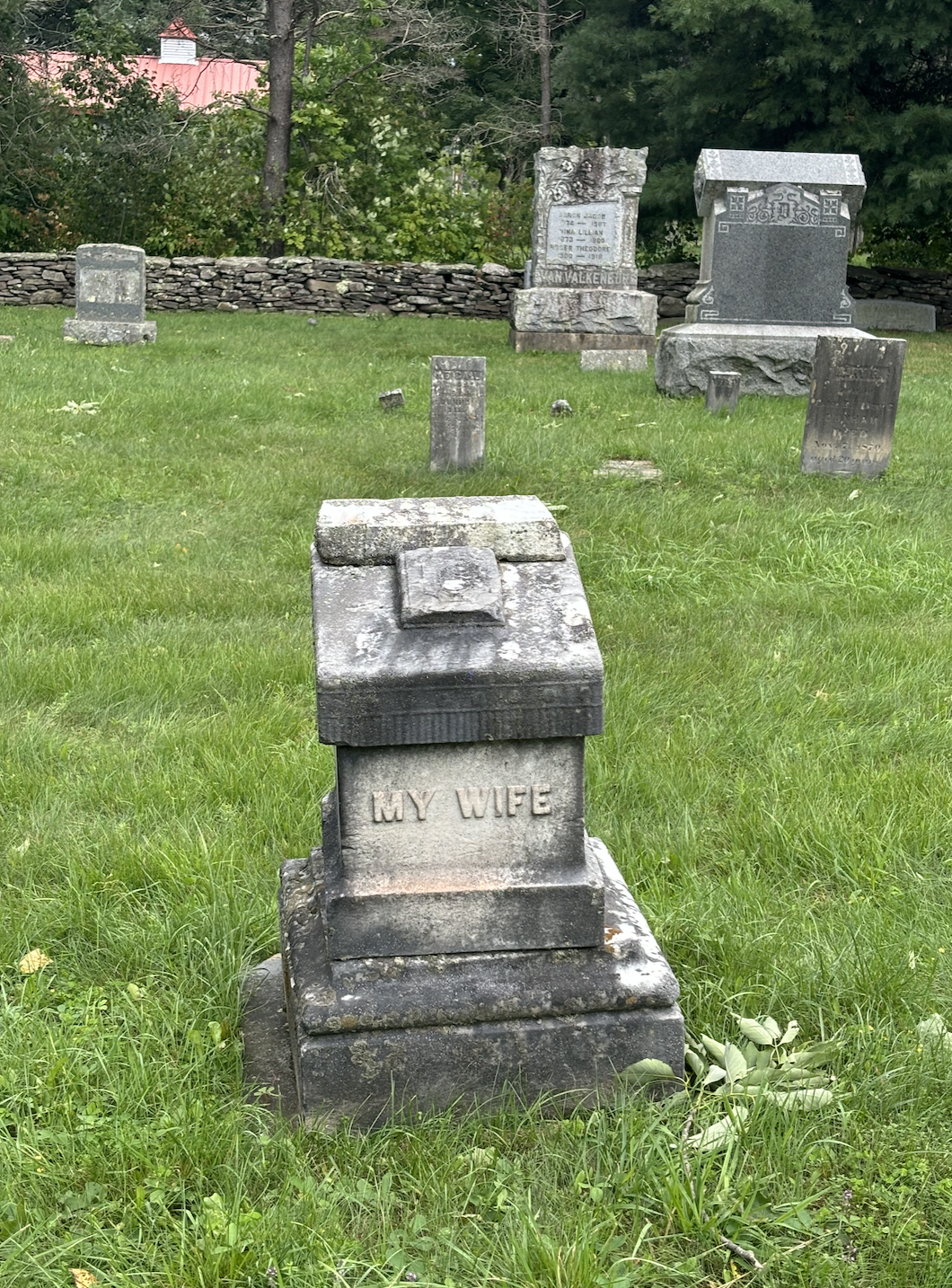 tombstone with my wife written on it